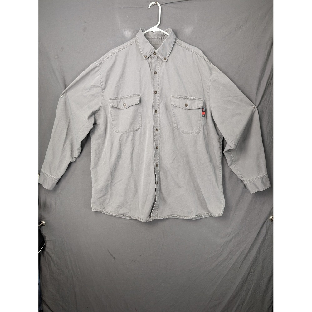 Walls FR Flame Resistant Work Shirt Grey Mens 2XL HRC 2 ATPV 9.6 Long Sleeve‎
